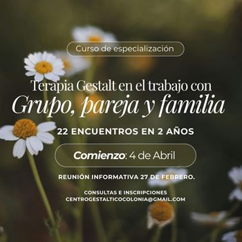 Imagen de CURSO DE TERAPIA GESTALT EN EL TRABAJO CON GRUPO, PAREJA Y FAMILIA COLONIA 2026